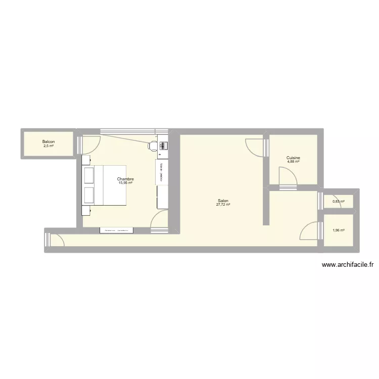 Le plan des papillons. Plan de 6  et 54 m²