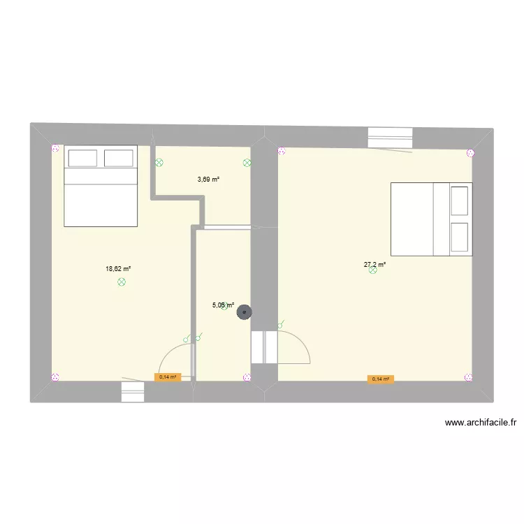 Maison de Beaumes de Venise 2&eacute;me &eacute;tage. Plan de 