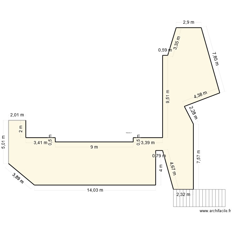 POLLET. Plan de 1 pièce et 166 m2