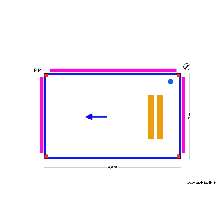 Cimafi. Plan de 1 pièce et 14 m2