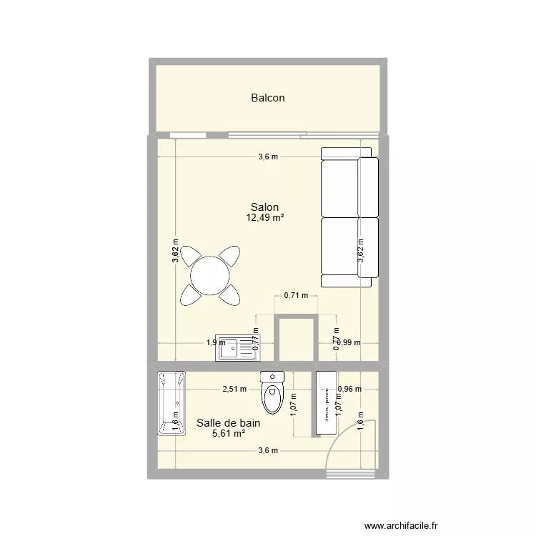 SABLAR. Plan de 4  et 23 m²