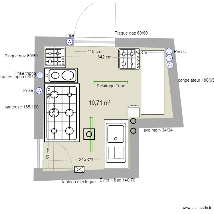 cuisine resto. Plan de 0 pièce et 0 m2
