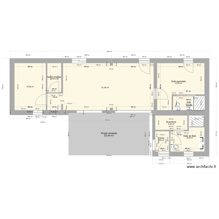 Plan permis modificatif 2. Plan de 10 pièces et 73 m2