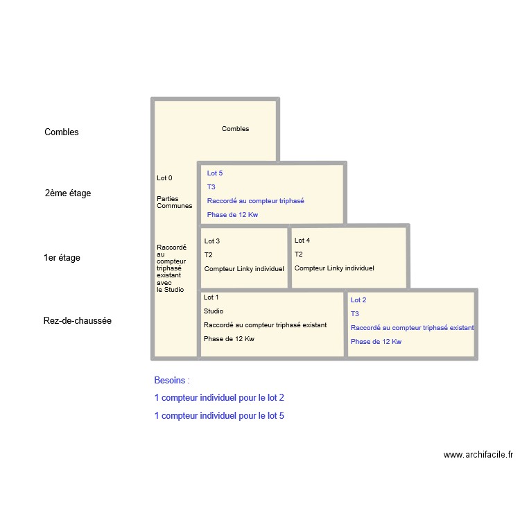 Plan de masse pour ENEDIS 2. Plan de 5 pièces et 29 m2