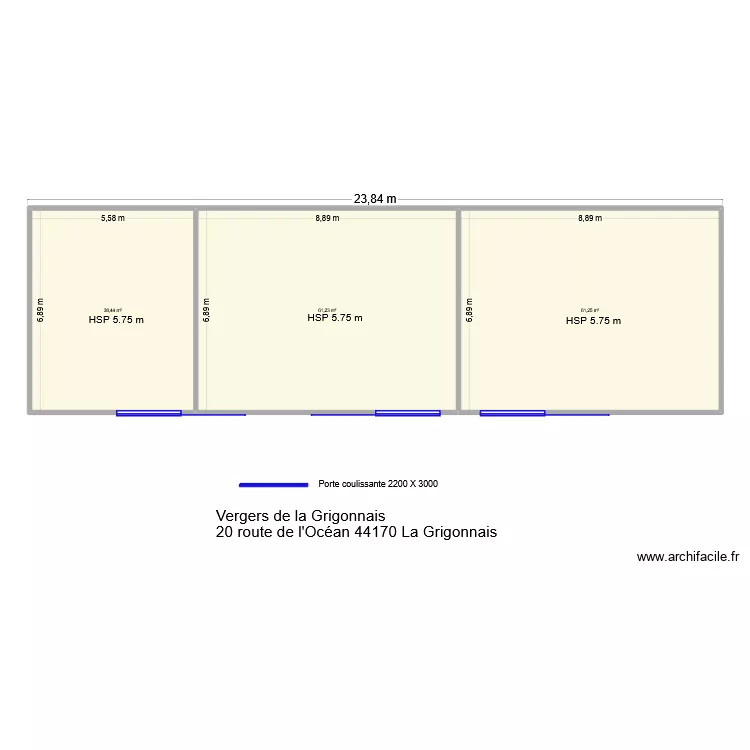 Vergers de la Grigonnais. Plan de 3  et 161 m²