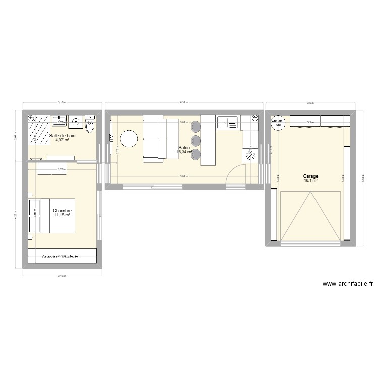 VIVIEN. Plan de 4 pièces et 49 m2