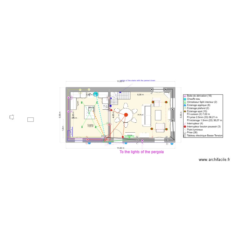 GRECE - CUISINE NEW - ELEC - 01-2025. Plan de 2 pièces et 46 m2