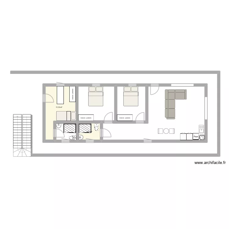 Hotel Sri Lanka. Plan de 2 Pièces et 14 m² Hotel Sri Lanka. Plan de 2 Pièces et 14 m²