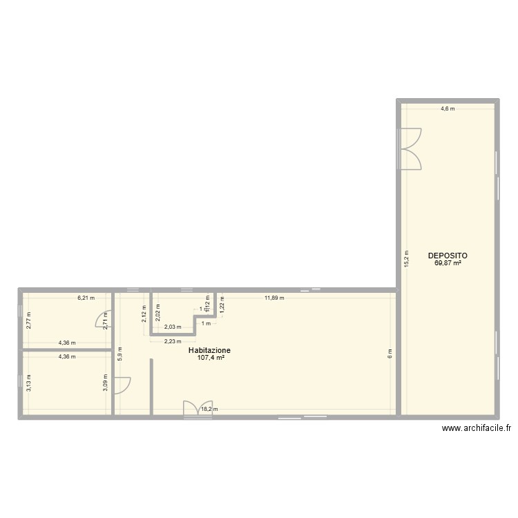 samcew1. Plan de 2 pièces et 177 m2