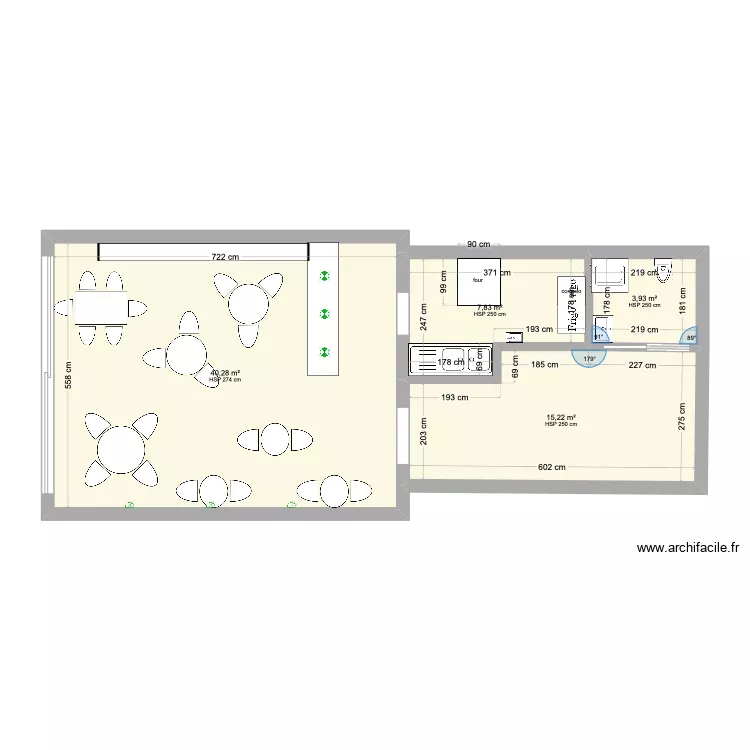 salle de the . Plan de 