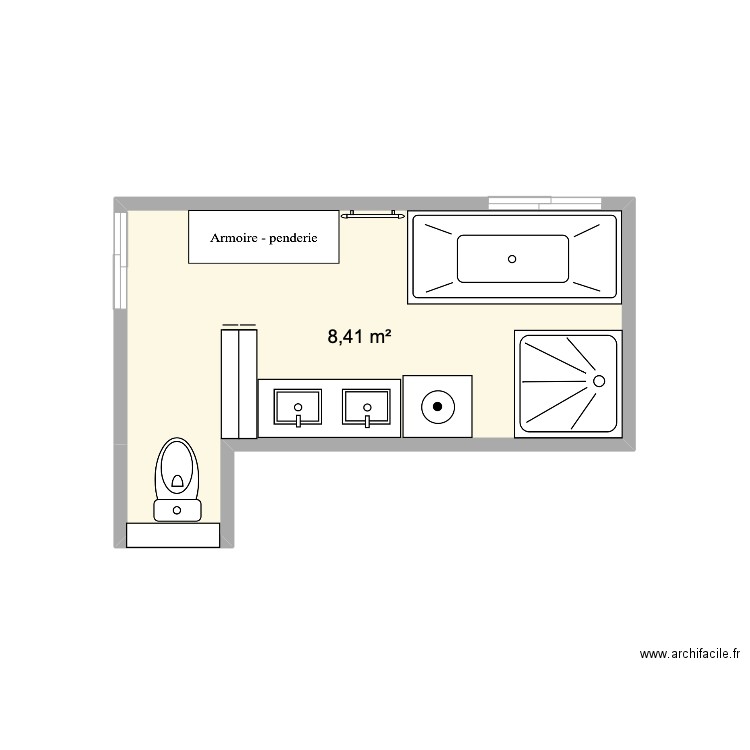 salle de bain kleber. Plan de 0 pièce et 0 m2