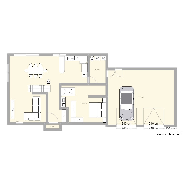 Maison 3-1. Plan de 5 pièces et 136 m2
