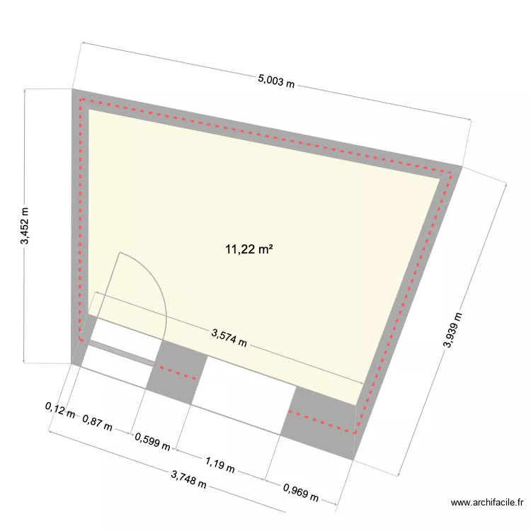 Embrun. Plan de 1 Pièce et 11 m²