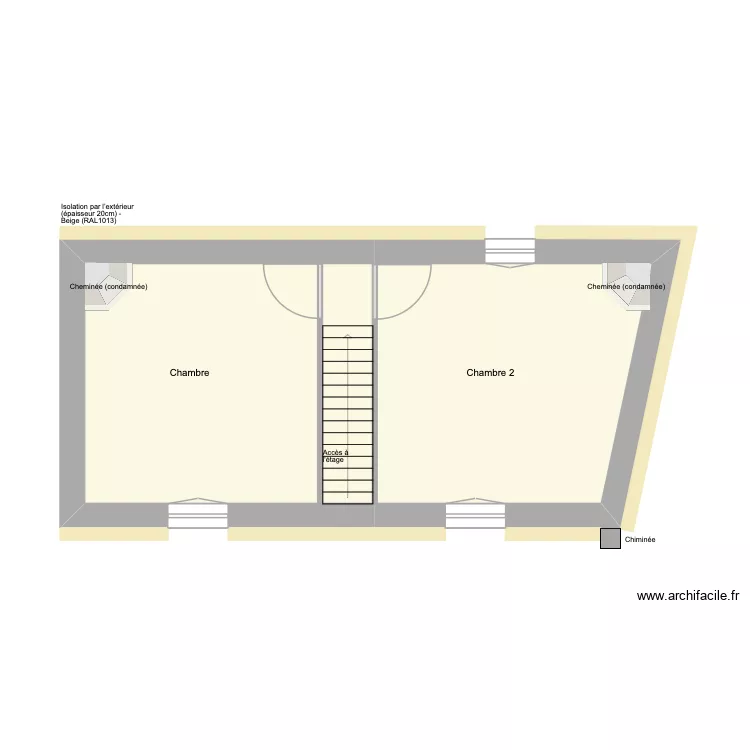 PdM Etage - APRES. Plan de 3  et 35 m²
