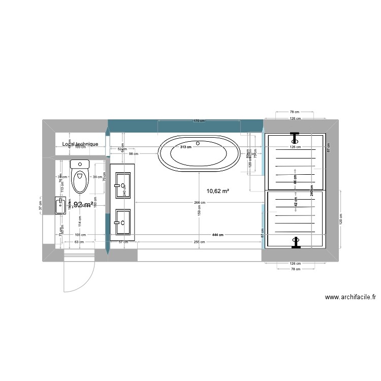 MARTINETTE - BATHROOM 2. Plan de 0 pièce et 0 m2