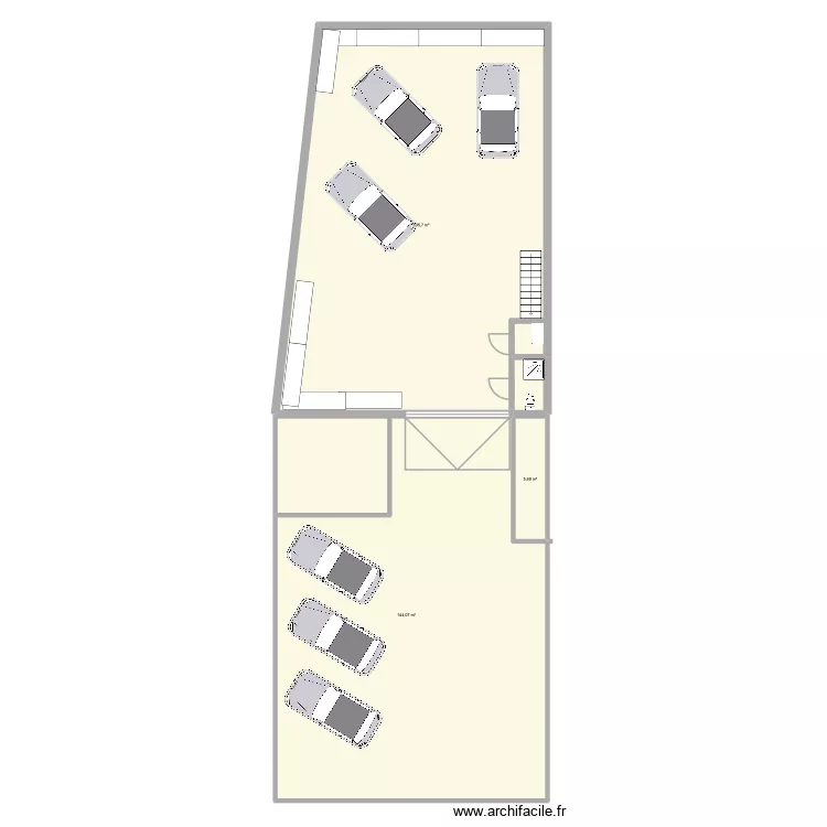 garage 1. Plan de 3 pièces et 285 m²