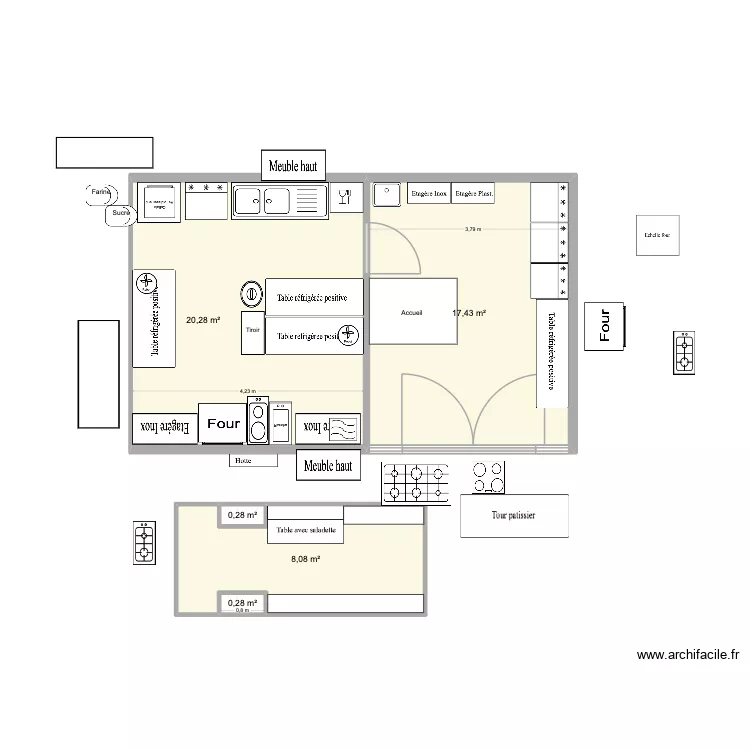 LaboMqrs26. Plan de 5  et 46 m²