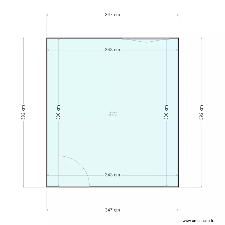 TRAVAILLAN chambre 2. Plan de 1 et 13 m² TRAVAILLAN chambre 2. Plan de 1 et 13 m²