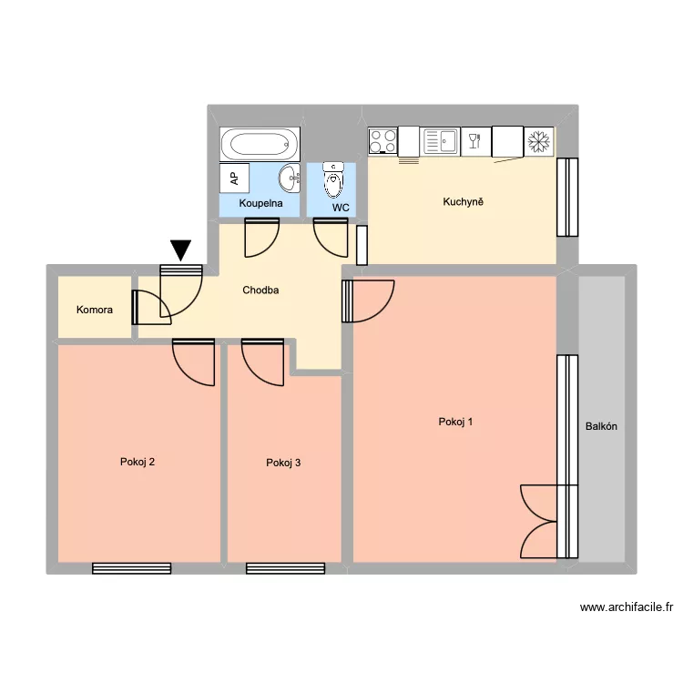Hornick&aacute; 665, byt 21. Plan de 14 Pièces et 194 m²