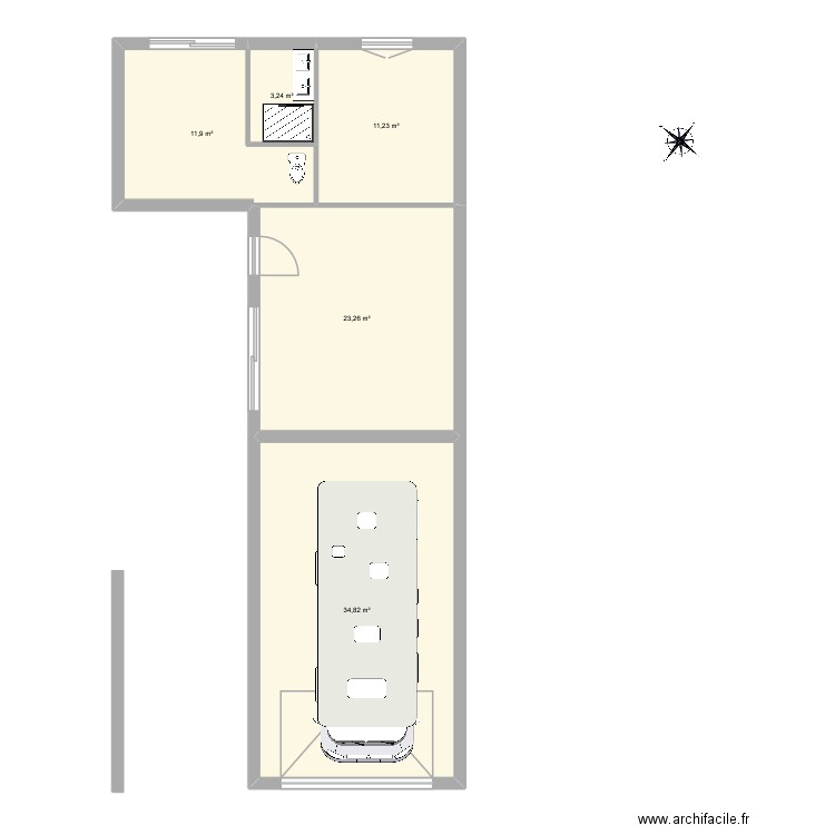 test 2. Plan de 5 pièces et 84 m2