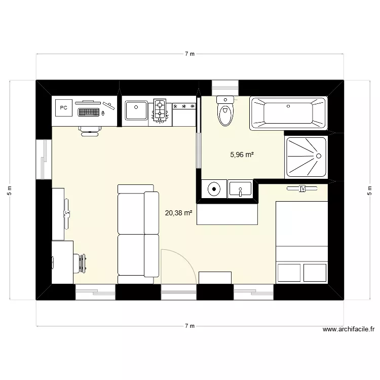 Maison I. Plan de 