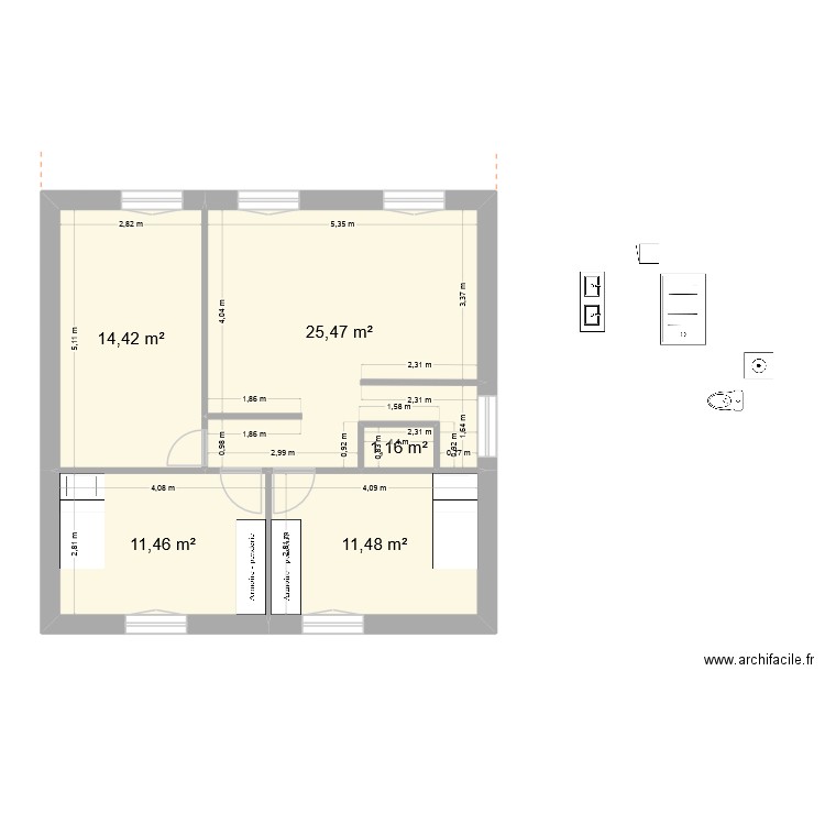 Erasme_v5. Plan de 7 pièces et 129 m2