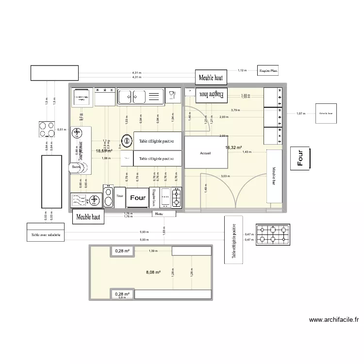 Labo10Avril sans piano. Plan de 5  et 44 m²