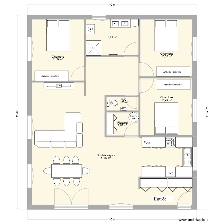 Plan création terrain Saint Alexandre. Plan de 7 pièces et 101 m2