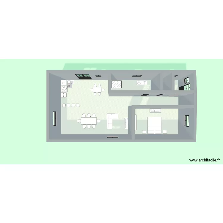 theo chalet. Plan de 4  et 80 m²