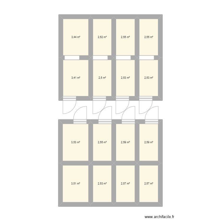 ELEVAGE. Plan de 16 pièces et 44 m2