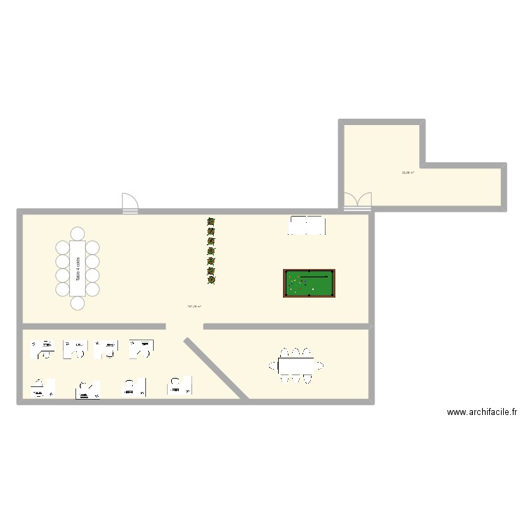 ANGLAIS. Plan de 2 pièces et 186 m2