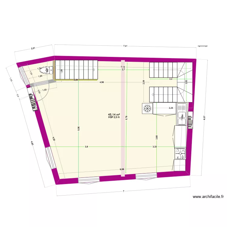 ET1_V20. Plan de 1 et 45 m² ET1_V20. Plan de 1 et 45 m²