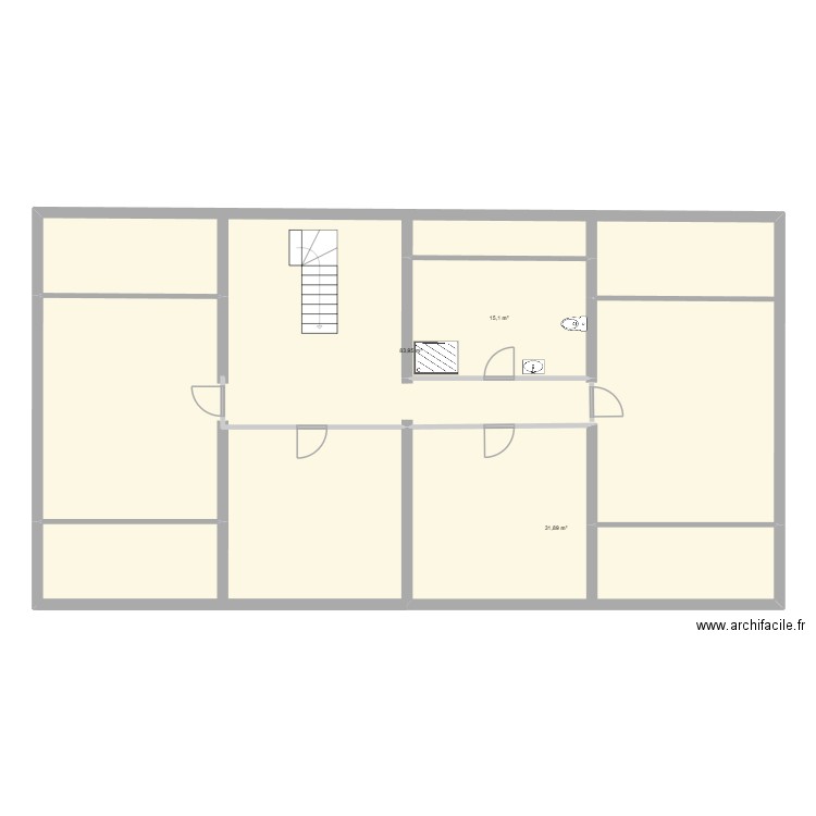 Sauge grenier aménagé. Plan de 3 pièces et 181 m2