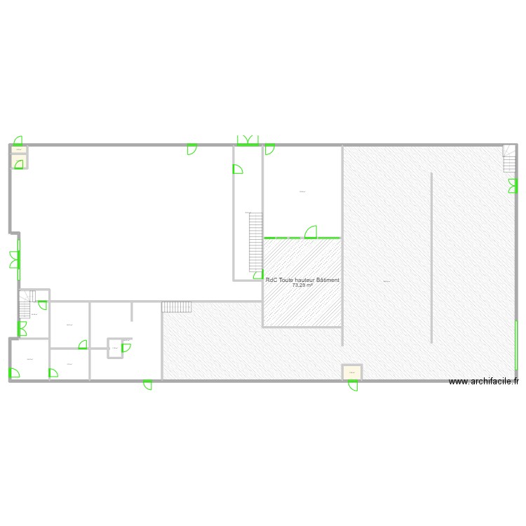 REZ DE CHAUSSEE BASE. Plan de 13 pièces et 864 m2
