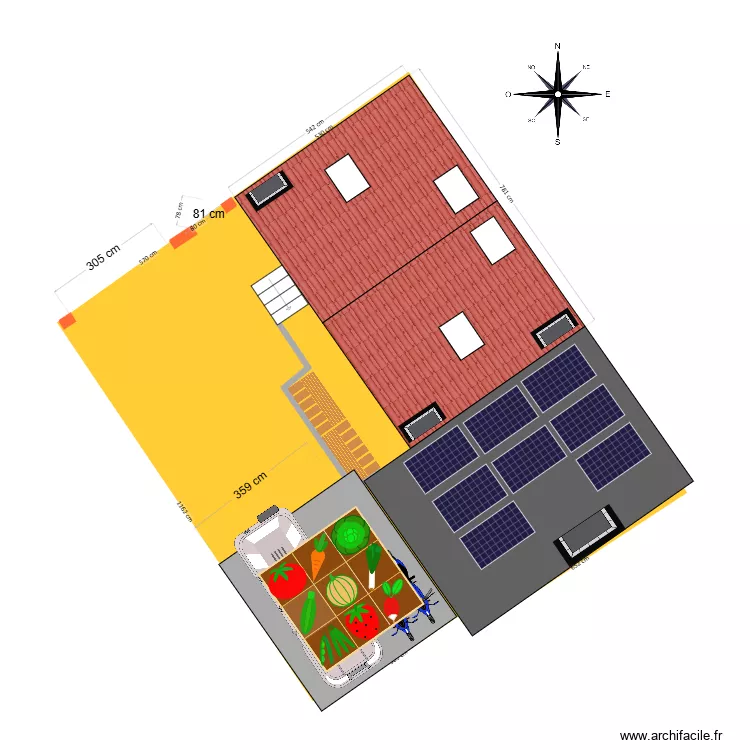 15 HA vue du dessus Carport. Plan de 