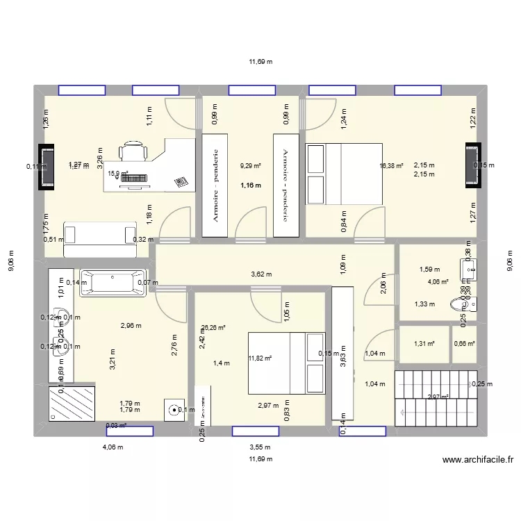 R+2 JOINVILLE. Plan de 10  et 89 m²
