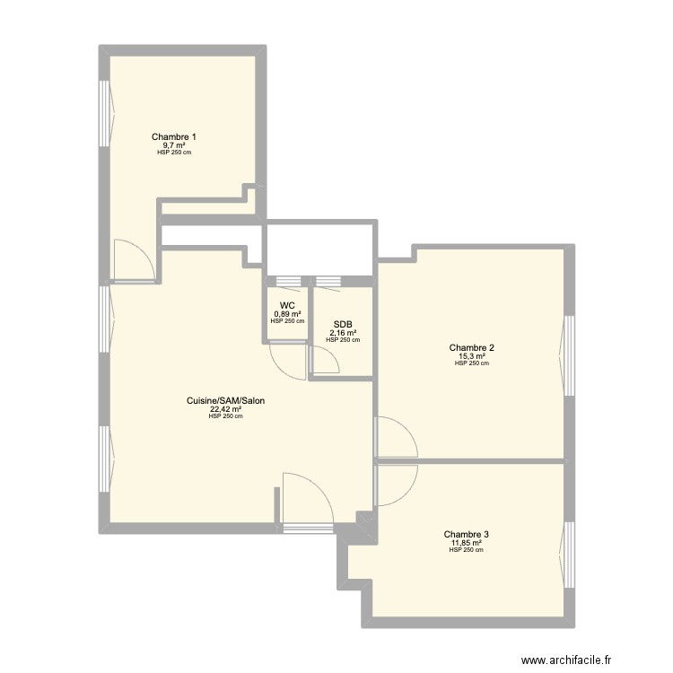 Invisty . Plan de 19 pièces et 129 m2