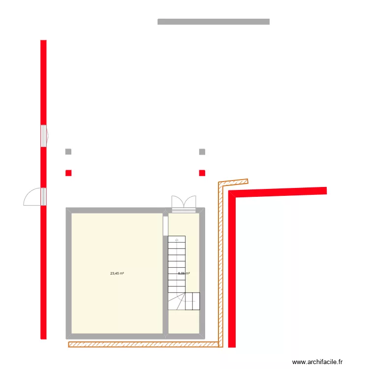 rez de chauss&eacute;e + exterieur. Plan de 