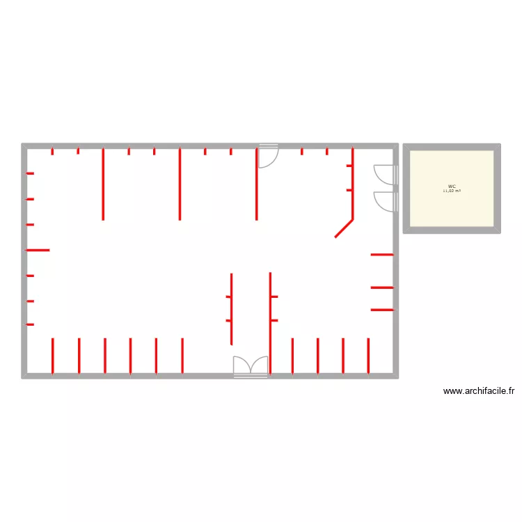 SALLE DUCREUX. Plan de 1 pièce et 11 m²