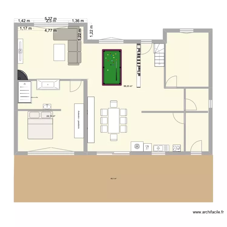 Extension colline 2. Plan de 2 Pièces et 112 m² Extension colline 2. Plan de 2 Pièces et 112 m²
