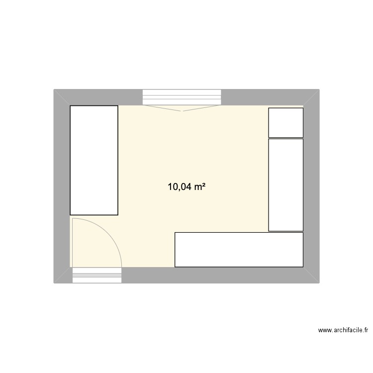 Bureau/Dressing. Plan de 1 pièce et 10 m2