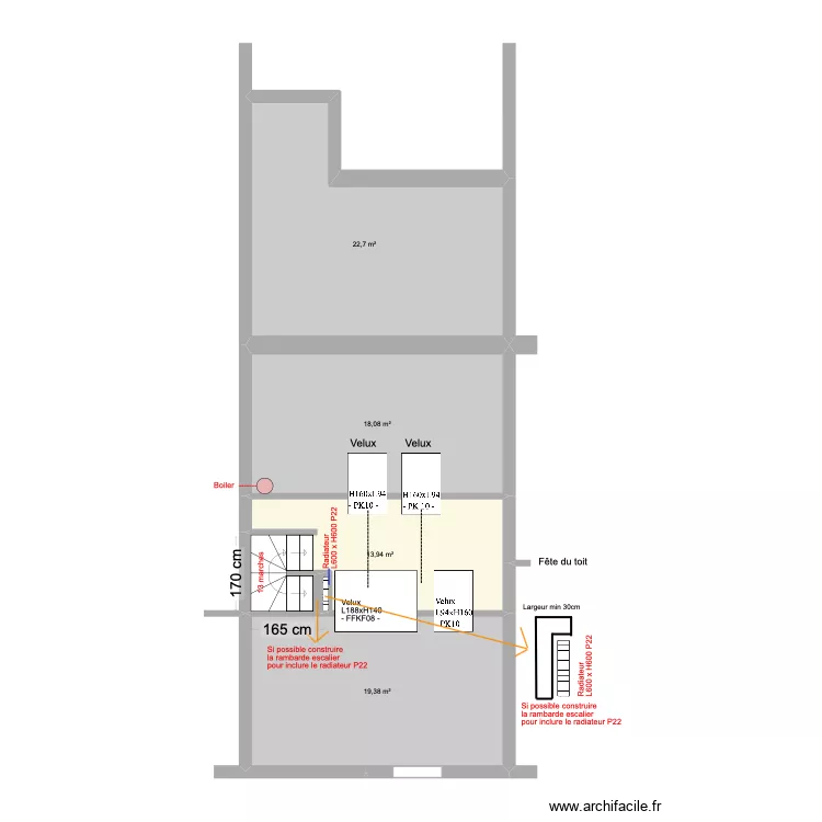 Banning 83 4e &eacute;tage Eau Chauffage. Plan de 0 pièce et 0 m2