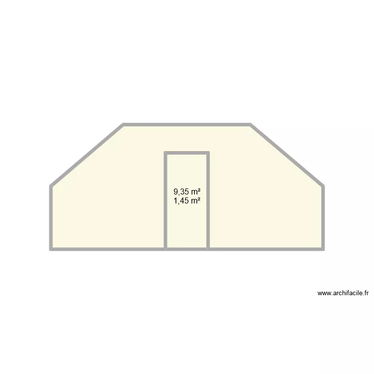 mur. Plan de 2 pièces et 11 m²