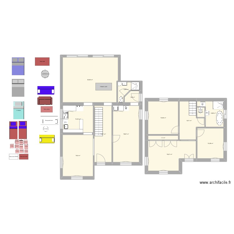 ROYAN 1 AFL. Plan de 14 pièces et 150 m2