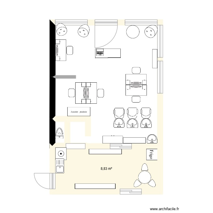 salon de coiffure. Plan de 0 pièce et 0 m2
