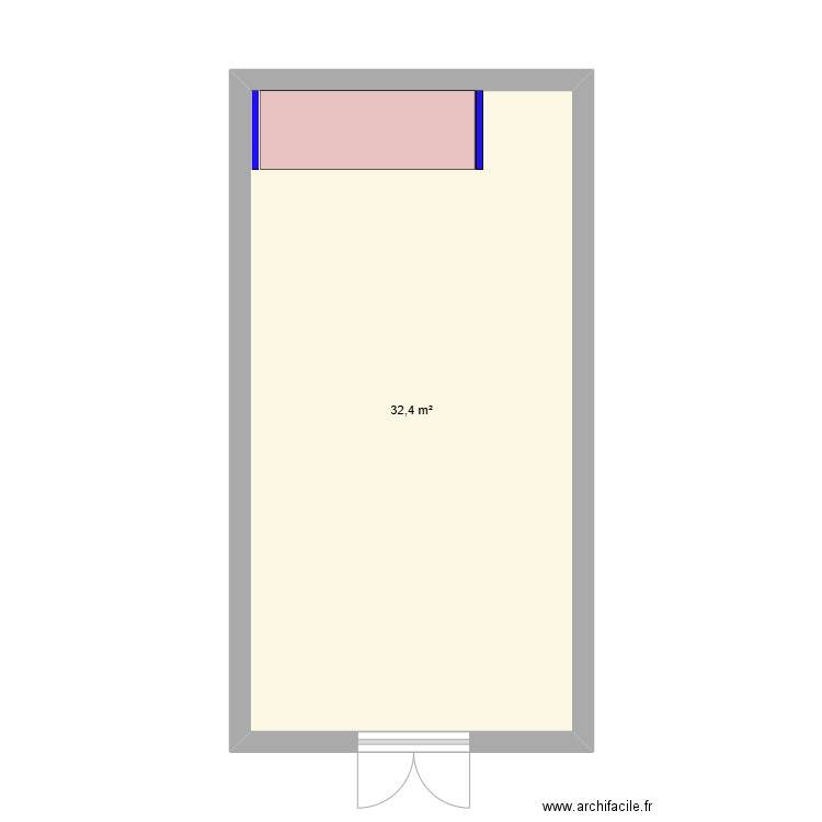LOCAL BIS. Plan de 1 pièce et 32 m2