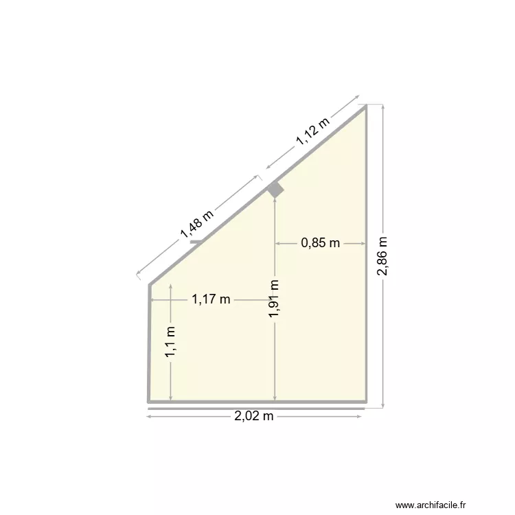 dressing 11. Plan de 1  et 4 m²