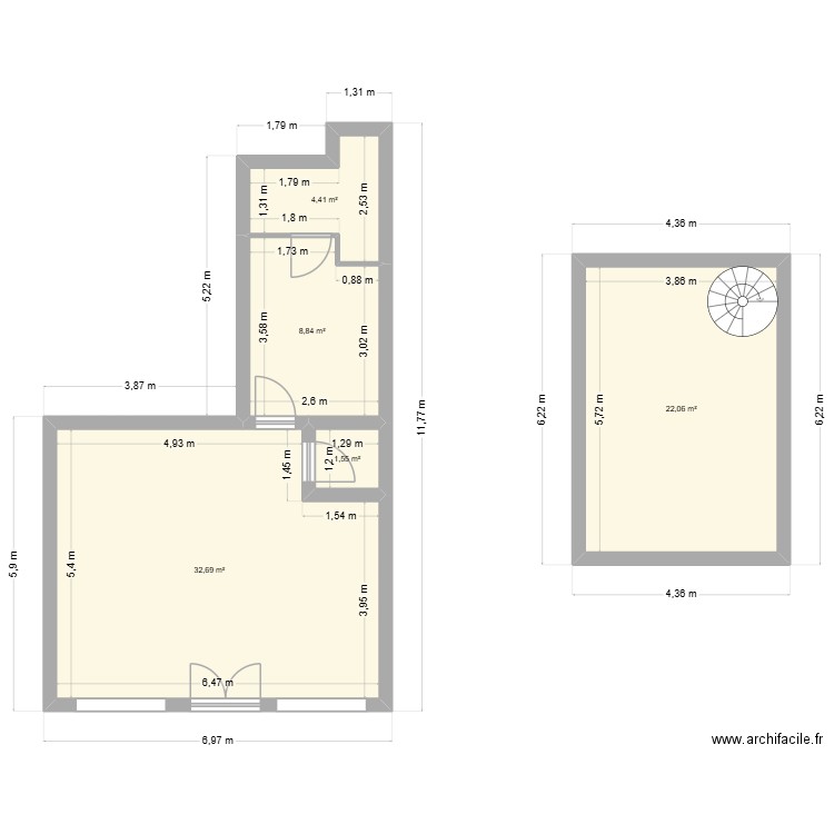sci cdea commerce. Plan de 5 pièces et 70 m2