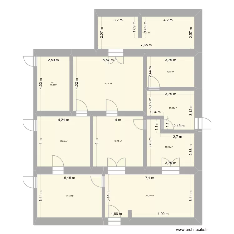 SDAO. Plan de 10  et 160 m²