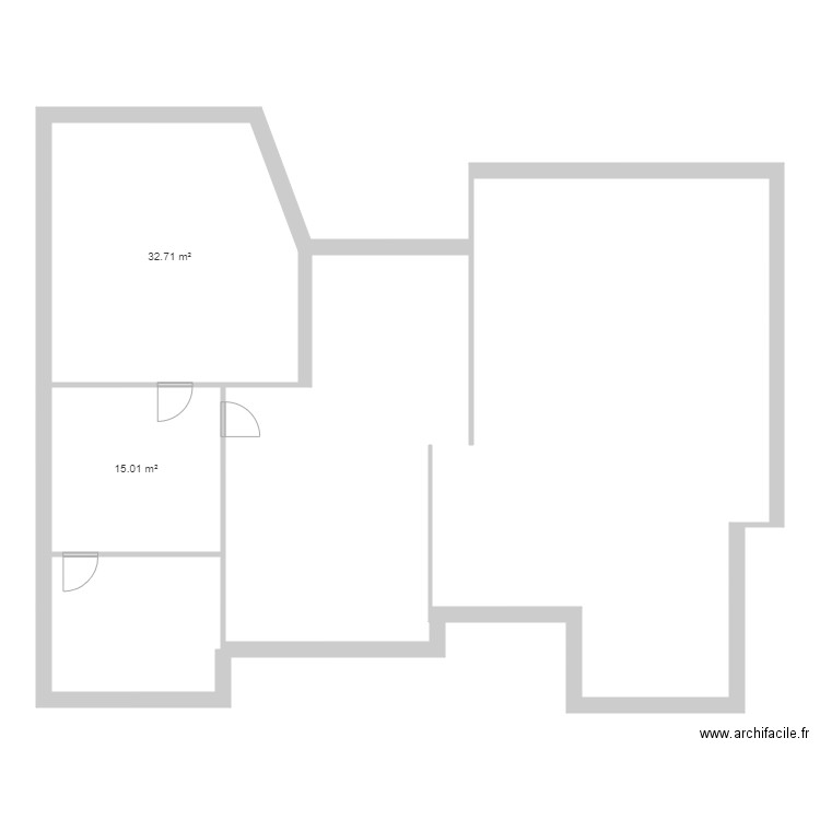 magescq combles. Plan de 3 pièces et 60 m2